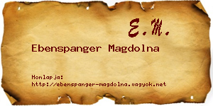 Ebenspanger Magdolna névjegykártya
